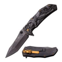 Image of MC Masters Collection Folding Blade, 4.75in, Stainless Steel Blade, Sculpted Art Stainless Steel Handle MC-A036SW