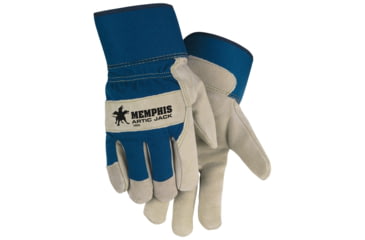 Image of MCR Safety Artic Jack Premium Split Pigskin Insulated Leather Palm Work Gloves, Fabric Back with 2.5in Safety Cuff, Thermosock Lined, Beige, Medium, 1955M
