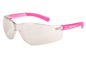 Image of MCR Safety BearKat BK2 Series Safety Glasses, Soft Non-Slip Temple, I/O Clear Mirror Lens/ Pink Frame, One Size, BK229