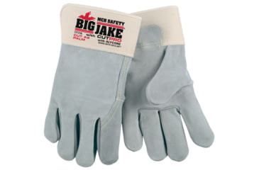 Image of MCR Safety Big Jake with Alycore Cut and Puncture Resistant Leather Palm Work Gloves, Premium A+ Side Leather, Gray, Large, 1717AL