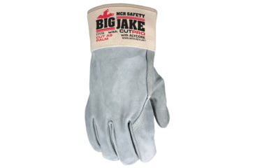 Image of MCR Safety Big Jake with Alycore Cut and Puncture Resistant Leather Palm Work Gloves, Premium A+ Side Leather, Gray, Large, 1717AL