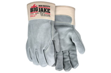 Image of MCR Safety Big Jake with Alycore Cut and Puncture Resistant Leather Palm Work Gloves, Premium A+ Side Leather, Gray, Large, 1717AL
