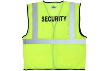 Image of MCR Safety Luminator Series Hi Vis Reflective Lime Safety Vest w/Security Logo, Large, VCL2MLSECL