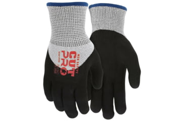 Image of MCR Safety Cut Pro 13 Gauge HyperMax Shell, Cut, Abrasion and Puncture Resistant Work Gloves, Insulated Glove with Full Acrylic Lining, Nitrile Foam Dipped Palm and Over the Knuckle, Black/Gray, Medium, 92901KDM