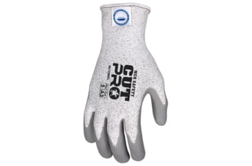Image of MCR Safety Cut Pro 13 Gauge Dyneema Diamond Technology Shell Cut Resistant Work Gloves, Nitrile Foam Coated Palm and Fingertips, Gray/Salt and Pepper, X - Small, 96720NFXS