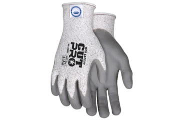 Image of MCR Safety Cut Pro 13 Gauge Dyneema Diamond Technology Shell Cut Resistant Work Gloves, Nitrile Foam Coated Palm and Fingertips, Gray/Salt and Pepper, X - Small, 96720NFXS