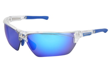 Image of MCR Safety Dominator DM3 Series Safety Glasses, Polarized Lenses, Adjustable Wire Core Temples and Nose Piece, Blue Diamond Mirror, One Size, DM1328BZ
