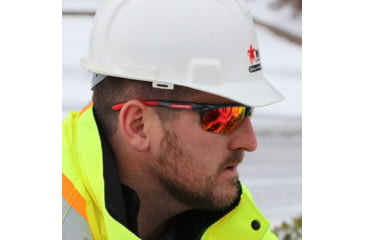 Image of MCR Safety Dominator DM3 Series Safety Glasses, Polarized Lenses, Adjustable Wire Core Temples and Nose Piece, Fire Mirror, One Size, DM131RZ