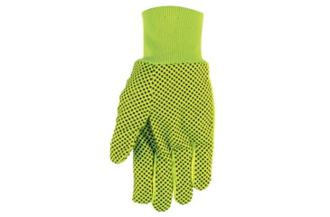 Image of MCR Safety Dotted Canvas Work Gloves, Clute Pattern with Knit Wrist, 100% Cotton, Straight Thumb, Yellow/Black, Large, 8808Y