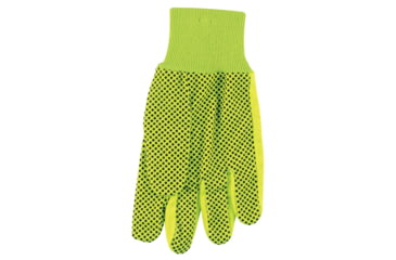 Image of MCR Safety Dotted Canvas Work Gloves, Clute Pattern with Knit Wrist, 100% Cotton, Straight Thumb, Yellow/Black, Large, 8808Y