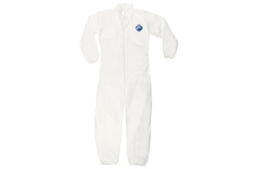 Image of MCR Safety DuPont Tyvek Coverall with Collar, Zipper Front, Elastic Sleeves and Ankles, White, L, TY125SL
