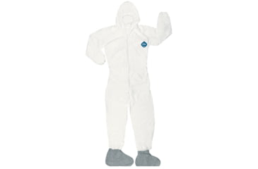 Image of MCR Safety DuPont Tyvek Coverall, Zipper Front, Elastic Sleeves and Ankles, Hood &amp; Boots, White, XL, TY122SXL
