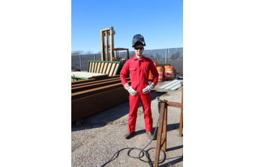 Image of MCR Safety Flame Resistant Deluxe Coverall, 88% Cotton 12% Nylon, Red, 38, DC1R38