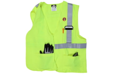 Image of MCR Safety Flame Resistant Safety Vest, Class 2 Modacrylic/Aramid Blend, 2in Silver Stripes, Fluorescent Lime, L, FRMCL2LL