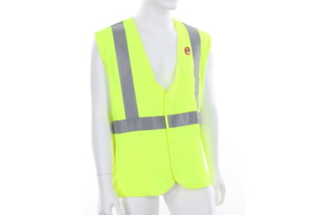 Image of MCR Safety Flame Resistant Safety Vest, Class 2 Modacrylic/Aramid Blend, 2in Silver Stripes, Fluorescent Lime, L, FRMCL2LL