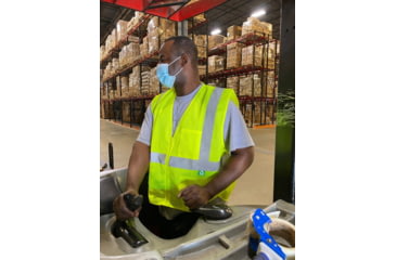 Image of MCR Safety Hi Vis Reflective Safety Vest, ANSI Type R Class 2, Mesh with 2in Silver Stripes, Zipper Front Closure and 3 Pockets, Fluorescent Lime, 5X, RVCL2MLZX5