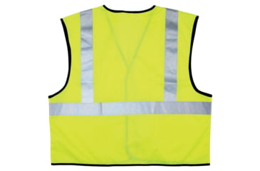 Image of MCR Safety Hi Vis Reflective Safety Vest, ANSI Type R Class 2, Solid with 2in Silver Stripes, Hook and Loop Front Closure, Limited Flammability, Fluorescent Lime, 2X, VCL2SLFRX2