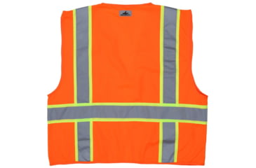 Image of MCR Safety Hi Vis Reflective Safety Vest, ANSI Type R Class 2, Solid with 3in Silver Stripes, Zipper Front Closure, Fluorescent Orange, M, SURVOM