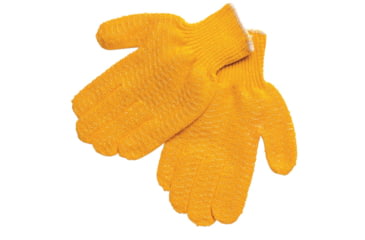 Image of MCR Safety Honey Grip Work Gloves, Acrylic Polyester String Knit, PVC Honeycomb Criss-Cross Grip, Clear/Orange, Small, 9675S