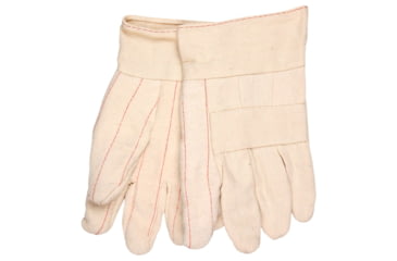 Image of MCR Safety Hot Mill Work Gloves, 32oz Heavy Weight Fabric, 2.5in Band Top, Knuckle Strap, Natural, Large, 9132