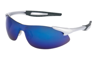 Image of MCR Safety IA128B IA1 Series Safety Glasses, Extremely Flexible Temples, Non-Slip Temples and Soft TPR Nose Piece, Blue Diamond Mirror, One Size, IA128B