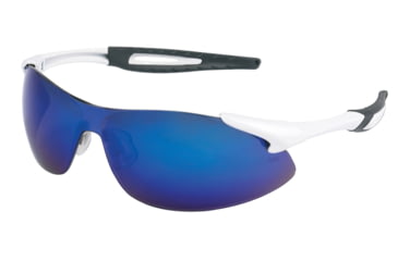 Image of MCR Safety IA138B IA1 Series Safety Glasses, Extremely Flexible Temples, Non-Slip Temples and Soft TPR Nose Piece, Blue Diamond Mirror, One Size, IA138B