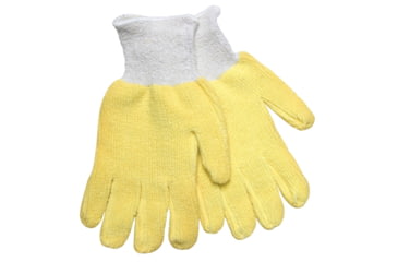 Image of MCR Safety Kevlar Cotton Terry Glove with Cotton Wrist, Yellow, Small, 9436KMS
