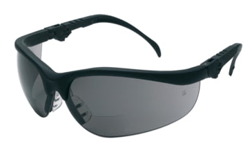 Image of MCR Safety Klondike KD3 Series Bifocal Readers Safety Glasses, 2.5 Diopter Lenses, Soft Clear TPR Nose Piece, Gray, One Size, K3H25G
