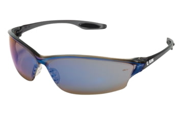 Image of MCR Safety Law LW2 Series Safety Glasses, Soft Secure TPR Nose Piece and Temple Inserts, Blue Mirror, One Size, LW218