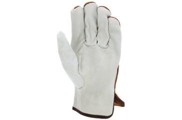 Image of MCR Safety Leather Drivers Work Gloves, CV Grade Cow Grain Palm and Split Leather Back, Keystone Thumb, Beige, Small, 3205S