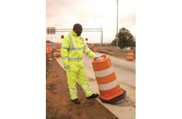 Image of MCR Safety Luminator Hi-Vis Insulated Jacket, Attached Drawstring Hood, Silver Reflective Stripes, Fluorescent Orange, XL, BMRCL3LXL, Fluorescent Orange, XL, BMRCL3LXL