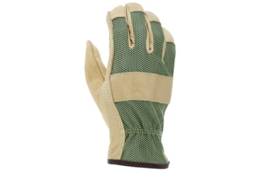 Image of MCR Safety Luminator Leather Drivers Insulated Work Gloves, Grain Pigskin Leather Palm and Hi-Vis Back, Thermosock Lined and Keystone Thumb, Beige, Medium, 3440M