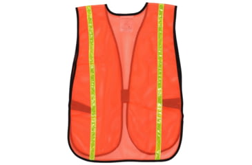 Image of MCR Safety Mesh Safety Vest, 3/4in Reflective Stripes, Lightweight Poly Mesh, Non-ANSI Rated, Fluorescent Orange, One Size, V211R