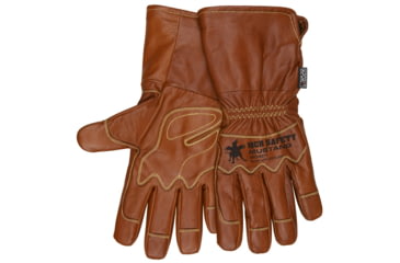 Image of MCR Safety Mustang Utility Leather Work Gloves, Premium Grain Goatskin Double Palm, Fleece Lined with a Waterproof/Windproof Bladder, Sewn with DuPont Kevlar, Brown, Large, MU36211L