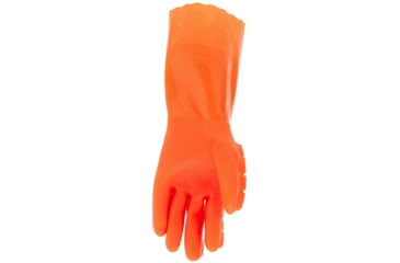 Image of MCR Safety Ninja Alchemy Work Gloves, 15 Gauge Nylon Shell, Fully Double Coated with PVC, TPR Back of Hand Impact Protection, 14in Gauntlet Cuff, Orange, Medium, N2658HVOM