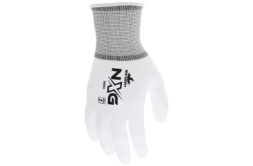 Image of MCR Safety NXG Work Gloves, 13 Gauge Nylon Shell, PU Palm and Fingertips, White, Medium, 9665M