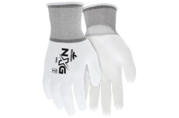 Image of MCR Safety NXG Work Gloves, 13 Gauge Nylon Shell, PU Palm and Fingertips, White, Medium, 9665M