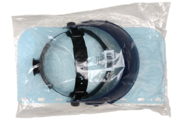 Image of MCR Safety Ratchet Headgear and Polycarbonate Face Shield, Lightweight Nylon, Blue, One Size, 103560