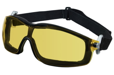 Image of MCR Safety RT1 Series Foam Lined Safety Glasses, Anti-Fog Lens, Adjustable Ratcheting Temples, Amber, One Size, RT114AF