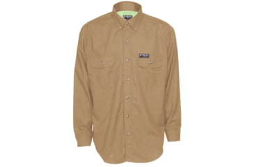 Image of MCR Safety Summit Breeze Flame Resistant Shirt, 5.5oz Inherent Blend, Long Sleeve with Vented Underarms and Back, CAT 2, Tan, S, SBS1003S