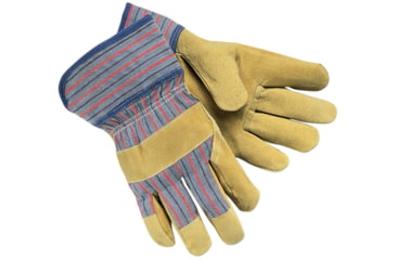 Image of MCR Safety Split Pigskin Leather Palm Work Gloves, 2.5in Starched Safety Cuff, Wing Thumb, Beige, Large, 1950L