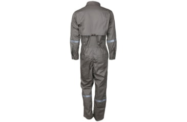 Image of MCR Safety Summit Breeze Flame Resistant Coverall, 7oz Cotton, Long Sleeve Coverall with Vented Underarms and Back, 1in Silver Reflective Stripes, CAT 2, Gray, 201138T, SBC201138T