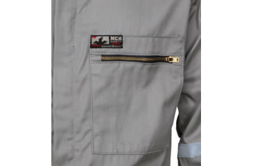 Image of MCR Safety Summit Breeze Flame Resistant Coverall, 7oz Cotton, Long Sleeve Coverall with Vented Underarms and Back, 1in Silver Reflective Stripes, CAT 2, Gray, 201138T, SBC201138T