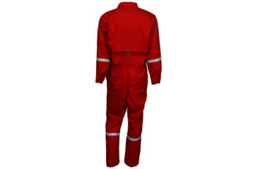 Image of MCR Safety Summit Breeze Flame Resistant Coverall, 7oz Cotton, Long Sleeve Coverall with Vented Underarms and Back, 1in Silver Reflective Stripes, CAT 2, Red, 201446, SBC201446