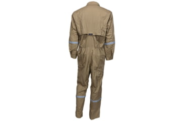 Image of MCR Safety Summit Breeze Flame Resistant Coverall, 7oz Cotton, Long Sleeve Coverall with Vented Underarms and Back, 1in Silver Reflective Stripes, CAT 2, Tan, 201342T, SBC201342T