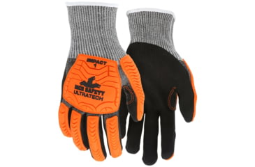 Image of MCR Safety UltraTech Mechanics Gloves, Cut Pro 13 Gauge HyperMax Shell with Sandy Nitrile Foam Palm and Fingertips, Black/Salt and Pepper, Small, UT1952S