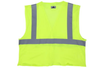 Image of MCR Safety VCL2MLFRL Hi Vis Reflective Safety Vest, ANSI Type R Class 2, Mesh with 2in Silver Stripes, Hook and Loop Front Closure, Limited Flammability, Fluorescent Lime, L, VCL2MLFRL