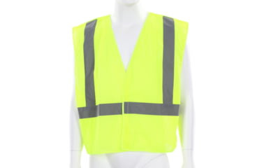Image of MCR Safety XCL2MLX4 Hi Vis Reflective Safety Vest, ANSI Type R Class 2, Mesh with 2in Silver Stripes, Breakaway Design with Hook and Loop Closures, Fluorescent Lime, 4X, XCL2MLX4
