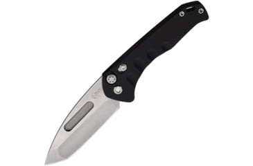 Image of Medford Auto Swift Button Lock Automatic Folding Knife, 3.25in, D2 Tool Steel, Tanto Blade, Tumbled Finish, Black Anodized Aluminum Handle, MD206STT42AB
