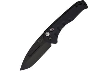 Image of Medford Auto Swift Button Lock Automatic Folding Knife, 3.25in, D2 Tool Steel, Tanto Blade, Black PVD, Black Anodized Aluminum Handle, MD206SPT42AB